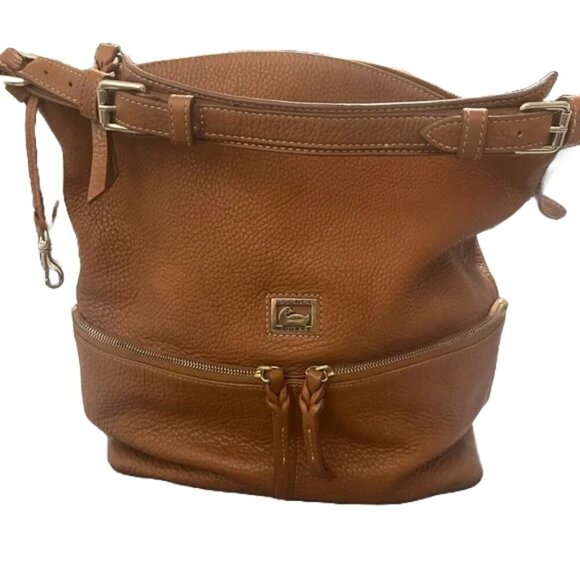 Dooney & Bourke Handbags - Dooney & Bourke Florentine brown pebble leather shoulder bag. Leather Bucket Bag